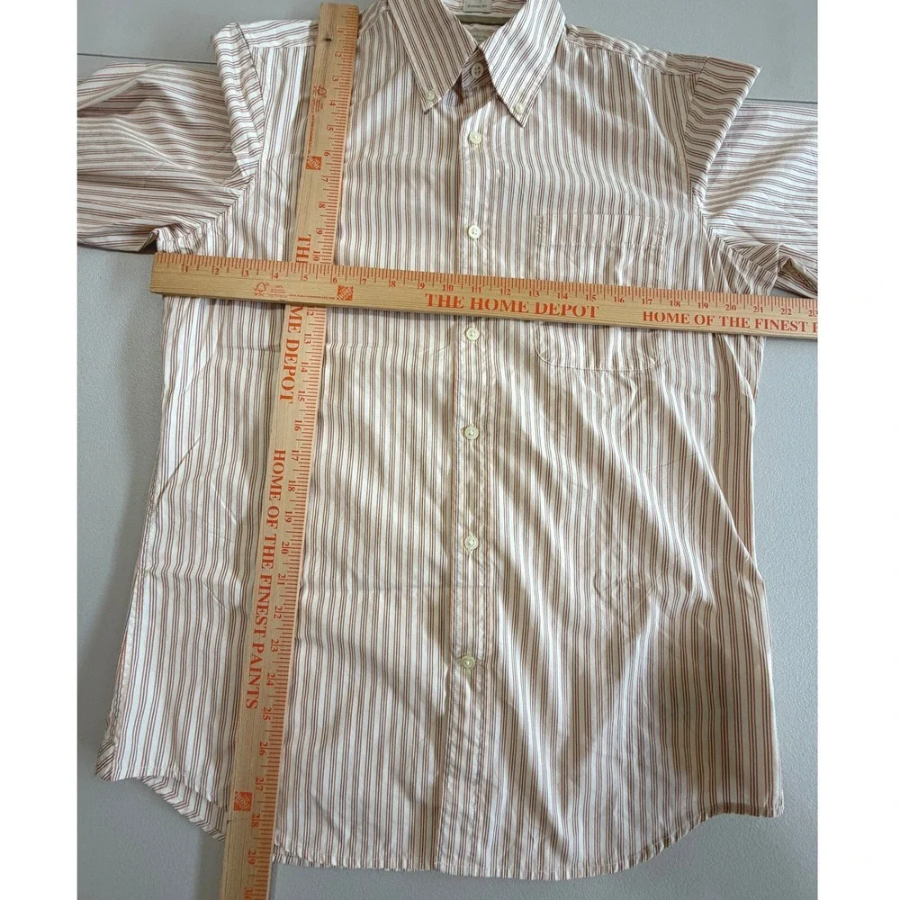 Banana Republic Mens Small Classic Fit Striped Button Down Shirt Orange
